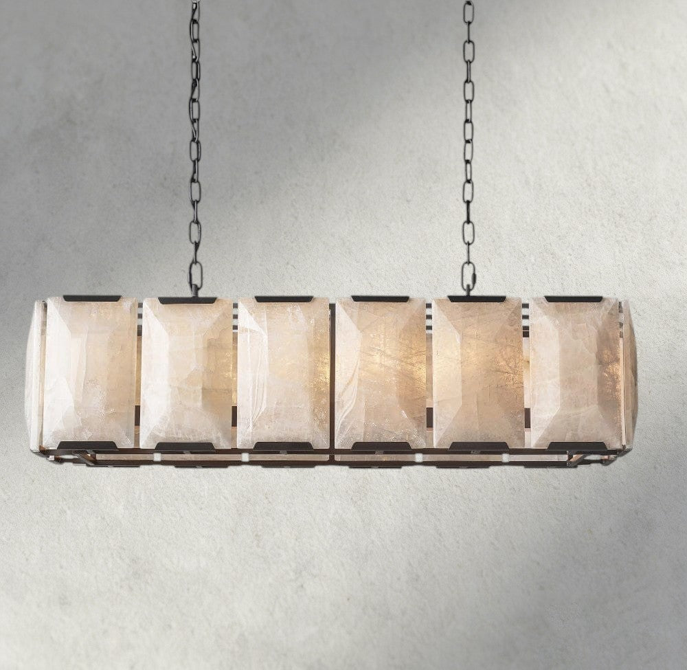Harlow Calcite Rectangular Chandelier 42", 54", 62", 74"-chandelier-Manorlights