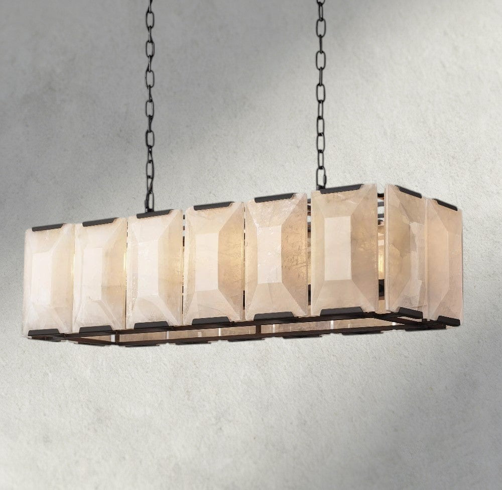 Harlow Calcite Rectangular Chandelier 42", 54", 62", 74"-chandelier-Manorlights