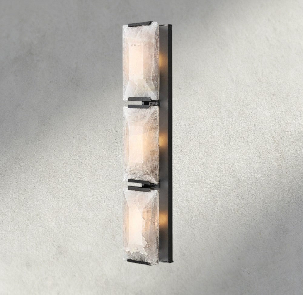 Harlow Calcite Triple Sconce-wall sconce-Manorlights