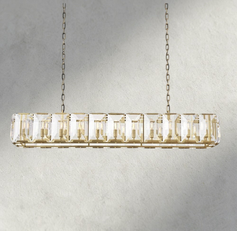Harlow Crystal Rectangular Chandelier 42", 54", 62", 74"-chandelier-Manorlights