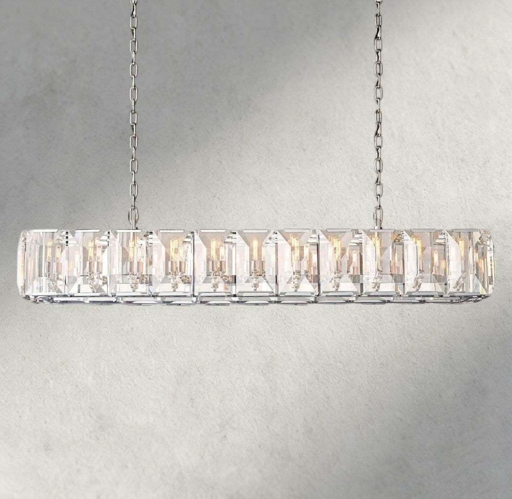 Harlow Crystal Rectangular Chandelier 42", 54", 62", 74"-chandelier-Manorlights
