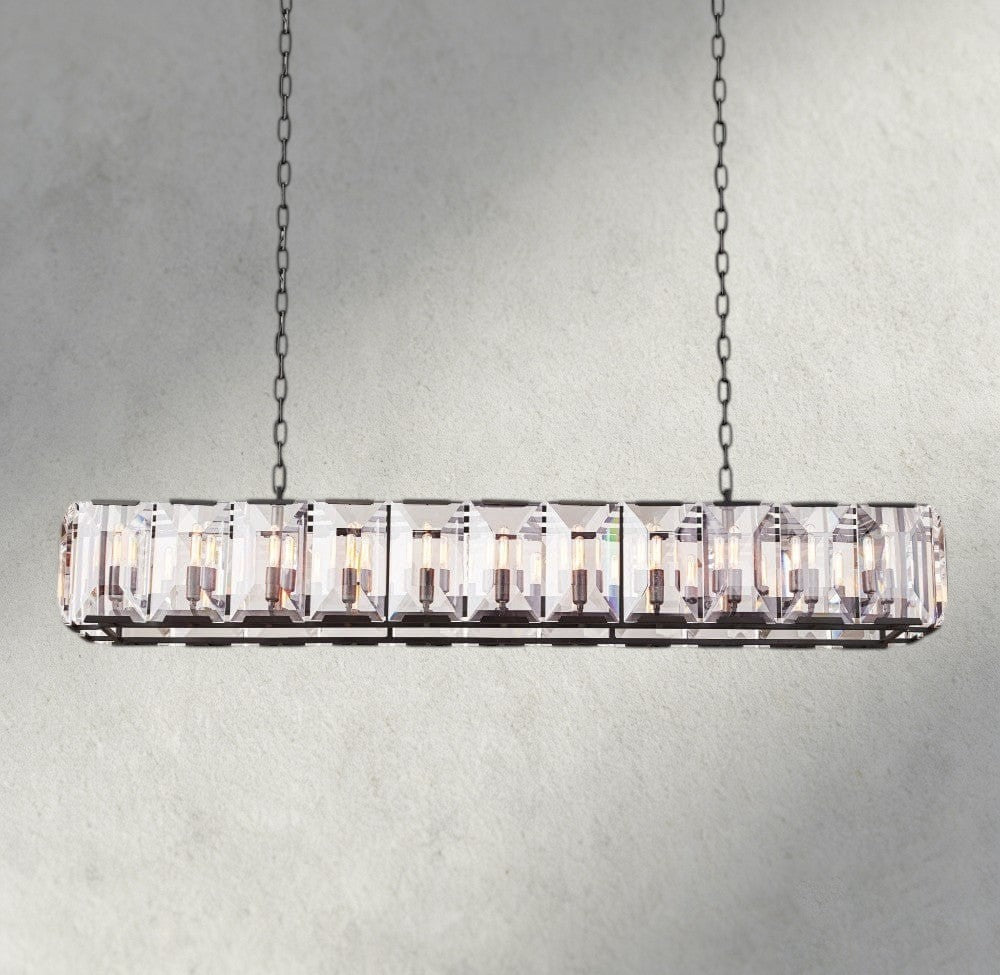 Harlow Crystal Rectangular Chandelier 42", 54", 62", 74"-chandelier-Manorlights