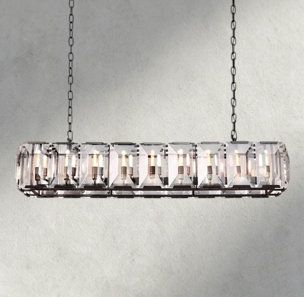 Harlow Crystal Rectangular Chandelier 42", 54", 62", 74"-chandelier-Manorlights
