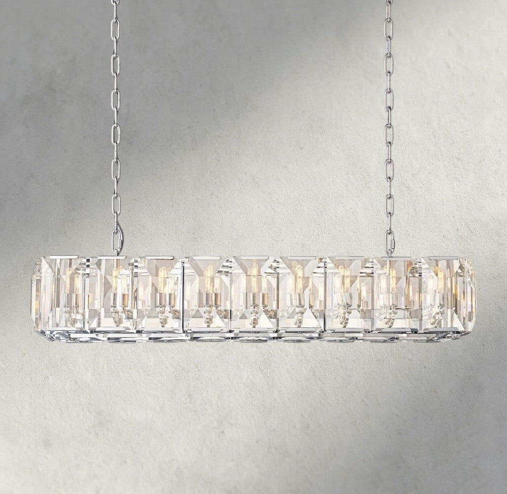 Harlow Crystal Rectangular Chandelier 42", 54", 62", 74"-chandelier-Manorlights