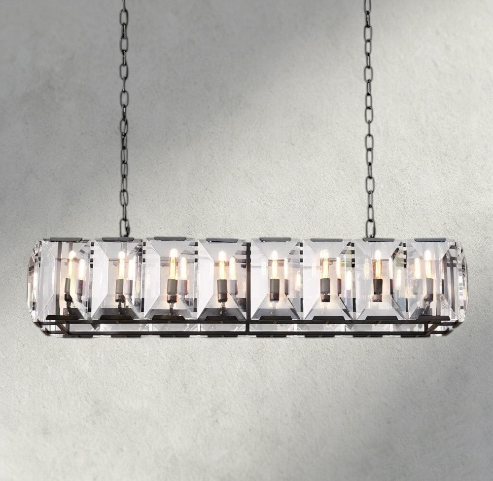 Harlow Crystal Rectangular Chandelier 42", 54", 62", 74"-chandelier-Manorlights