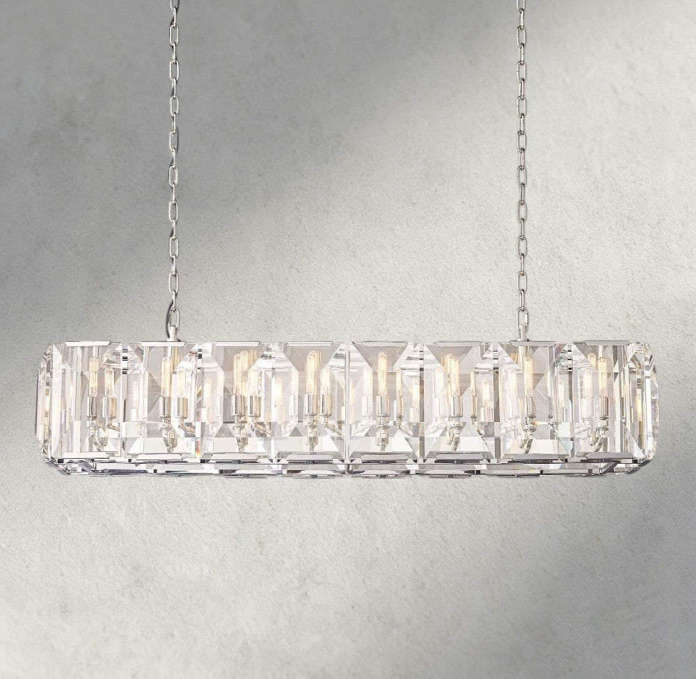 Harlow Crystal Rectangular Chandelier 42", 54", 62", 74"-chandelier-Manorlights