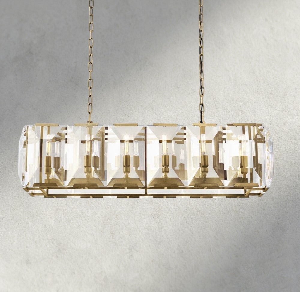 Harlow Crystal Rectangular Chandelier 42", 54", 62", 74"-chandelier-Manorlights