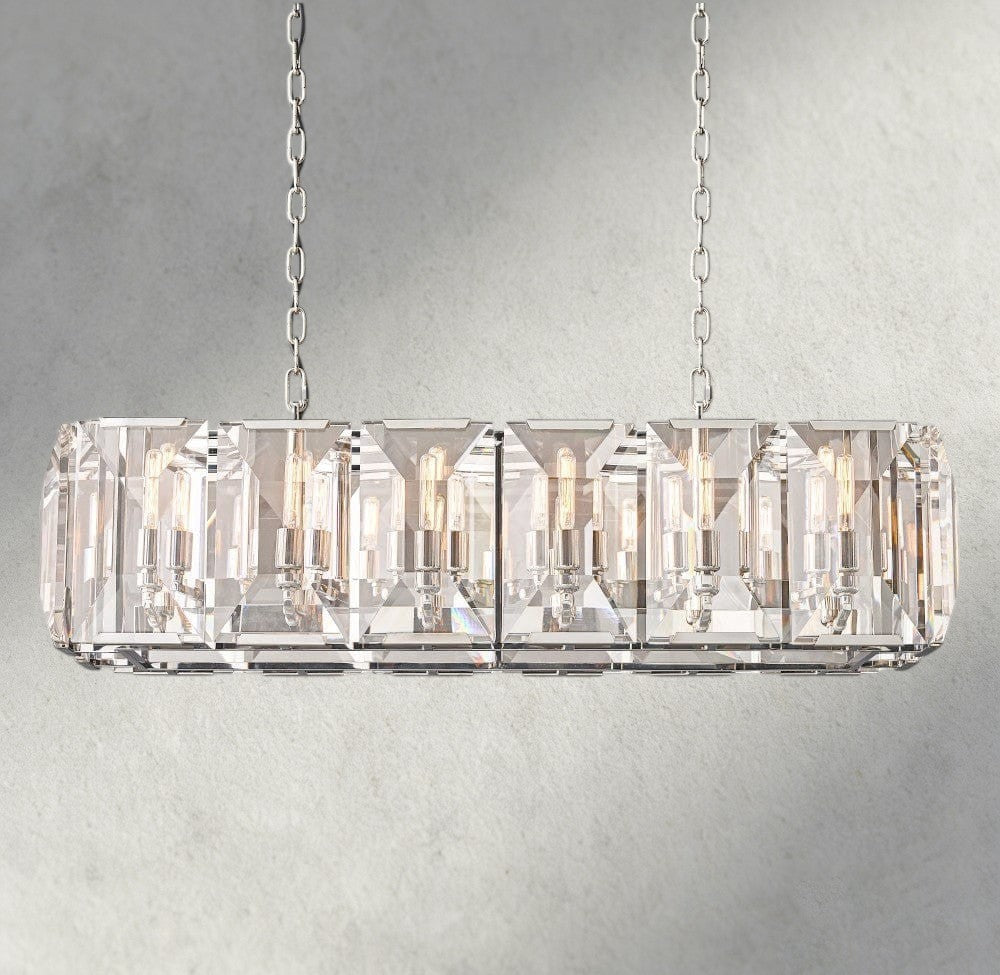 Harlow Crystal Rectangular Chandelier 42", 54", 62", 74"-chandelier-Manorlights