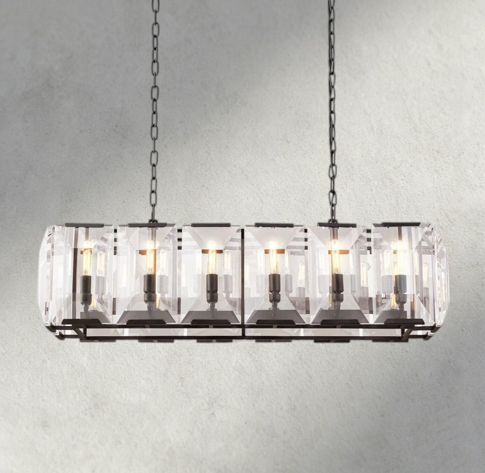 Harlow Crystal Rectangular Chandelier 42", 54", 62", 74"-chandelier-Manorlights
