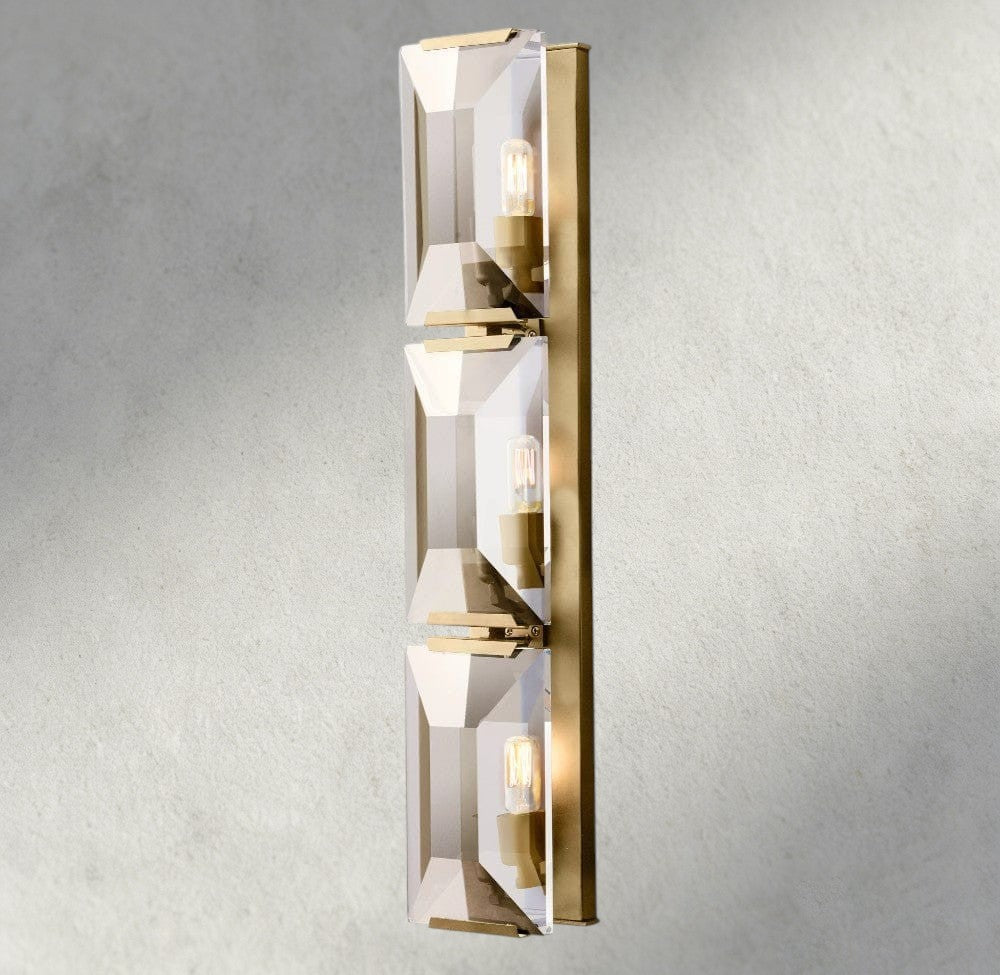 Harlow Crystal Triple Sconce-wall sconce-Manorlights