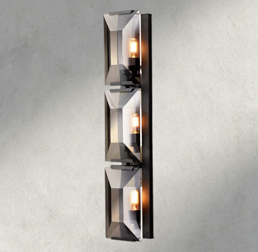 Harlow Crystal Triple Sconce-wall sconce-Manorlights