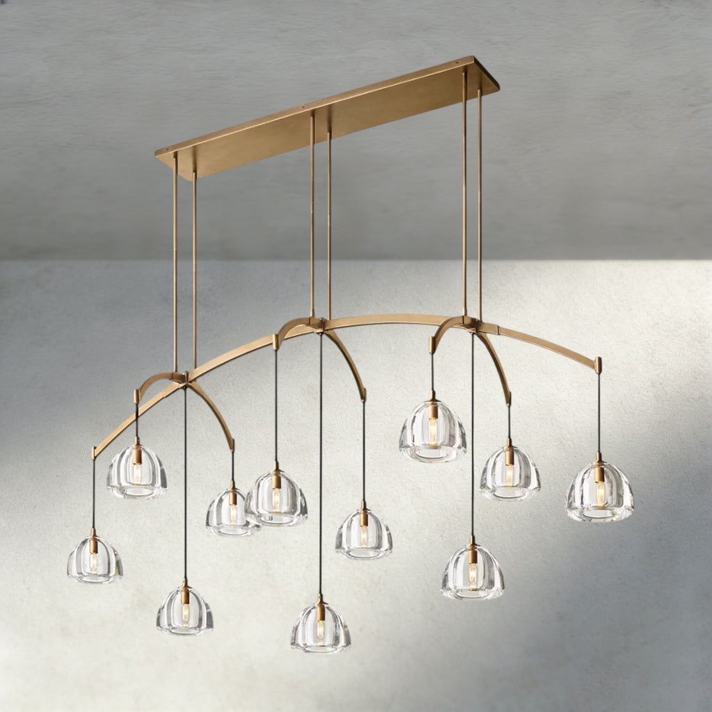 Hemisphere Linear Chandelier 54", 72"-chandelier-Manorlights