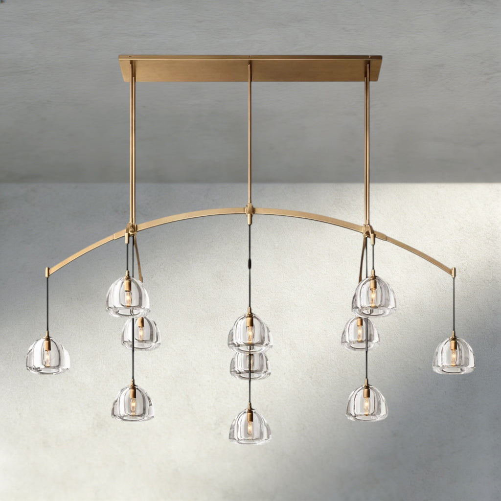 Hemisphere Linear Chandelier 54", 72"-chandelier-Manorlights