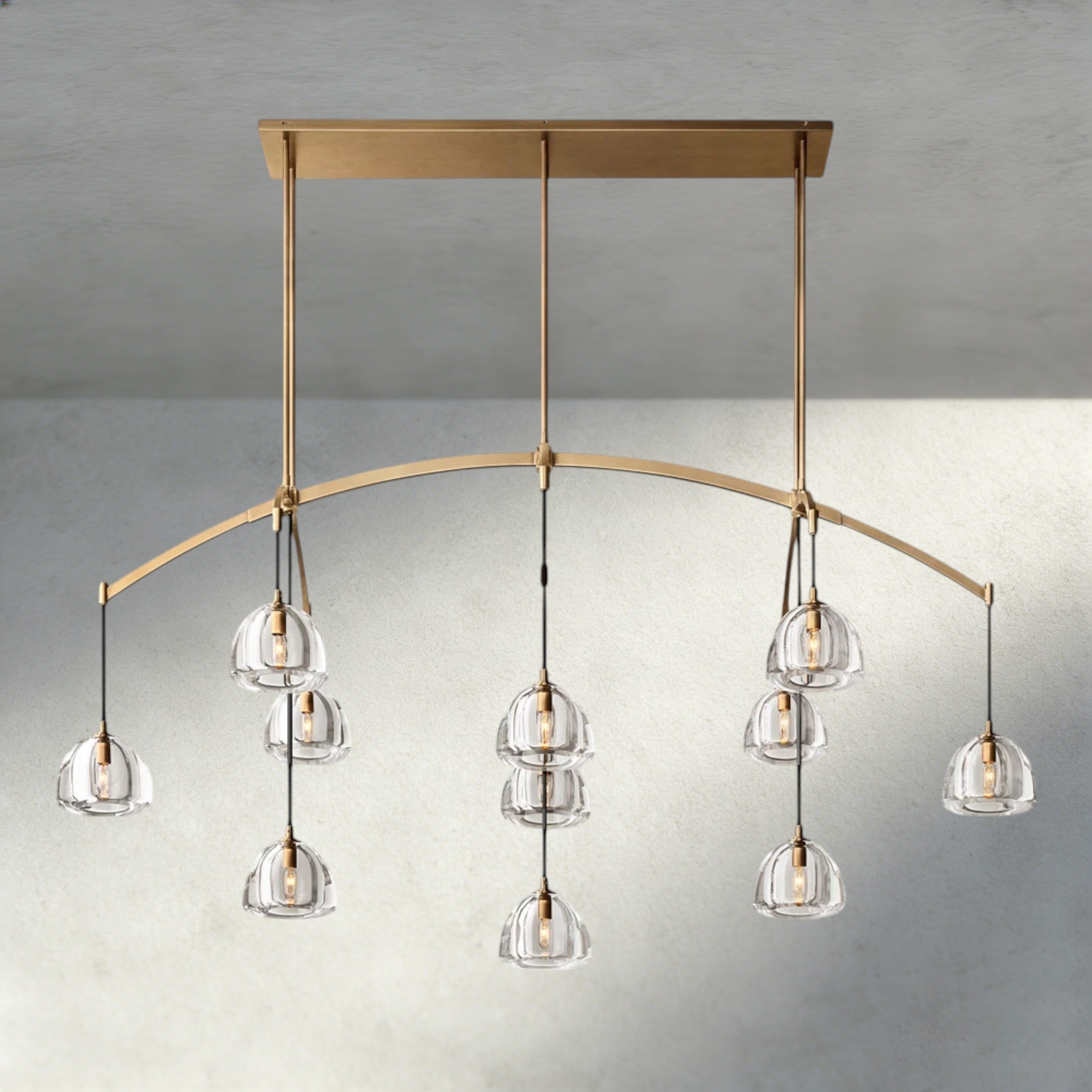Hemisphere Linear Chandelier 54", 72"-chandelier-Manorlights