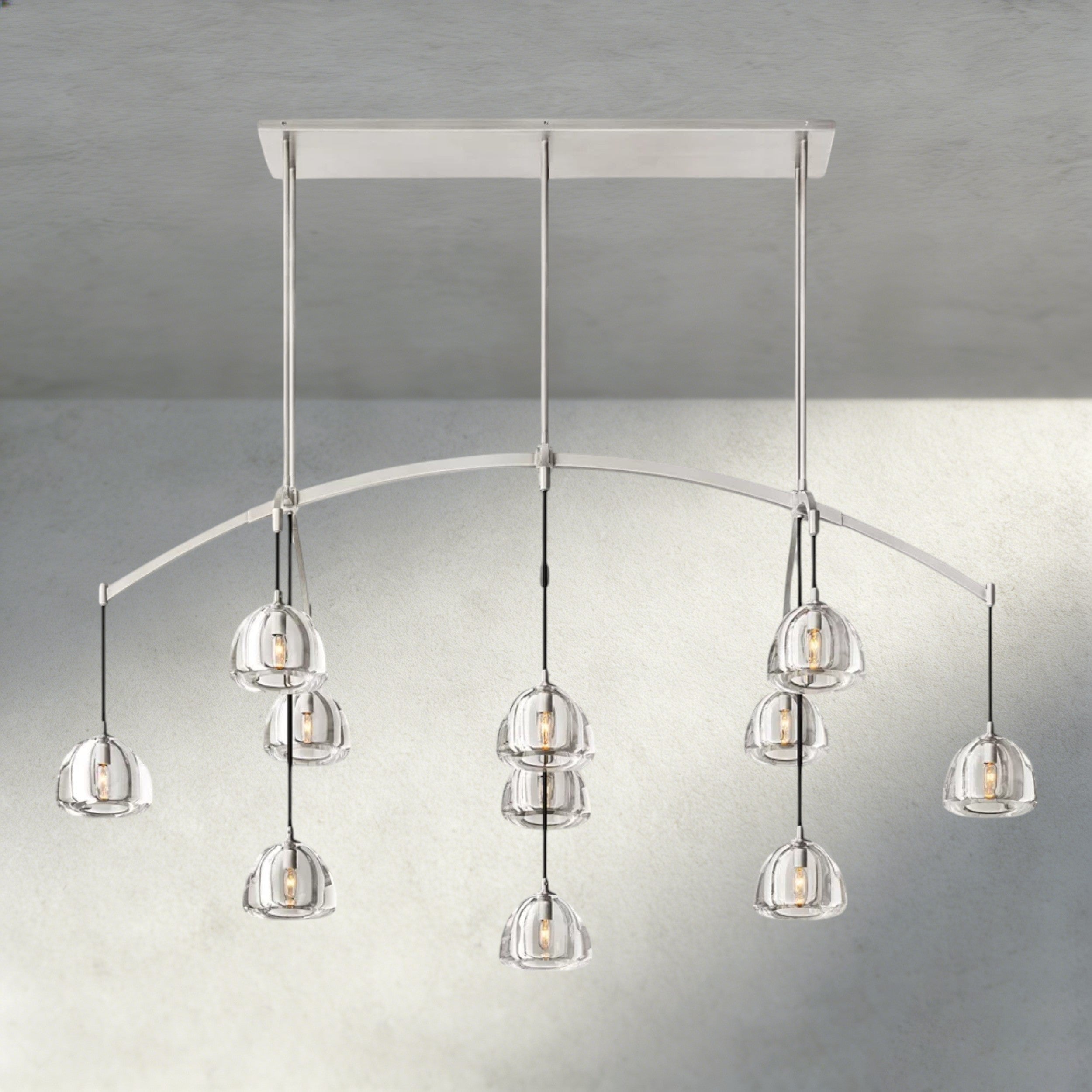 Hemisphere Linear Chandelier 54", 72"-chandelier-Manorlights