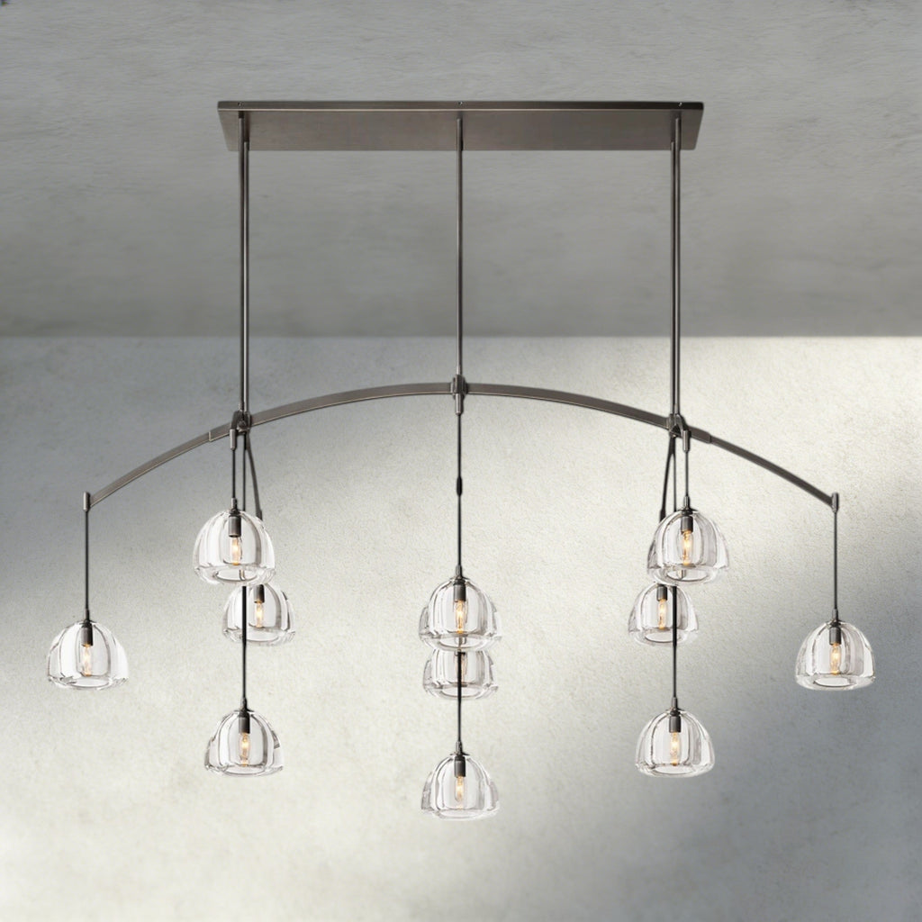 Hemisphere Linear Chandelier 54", 72"-chandelier-Manorlights