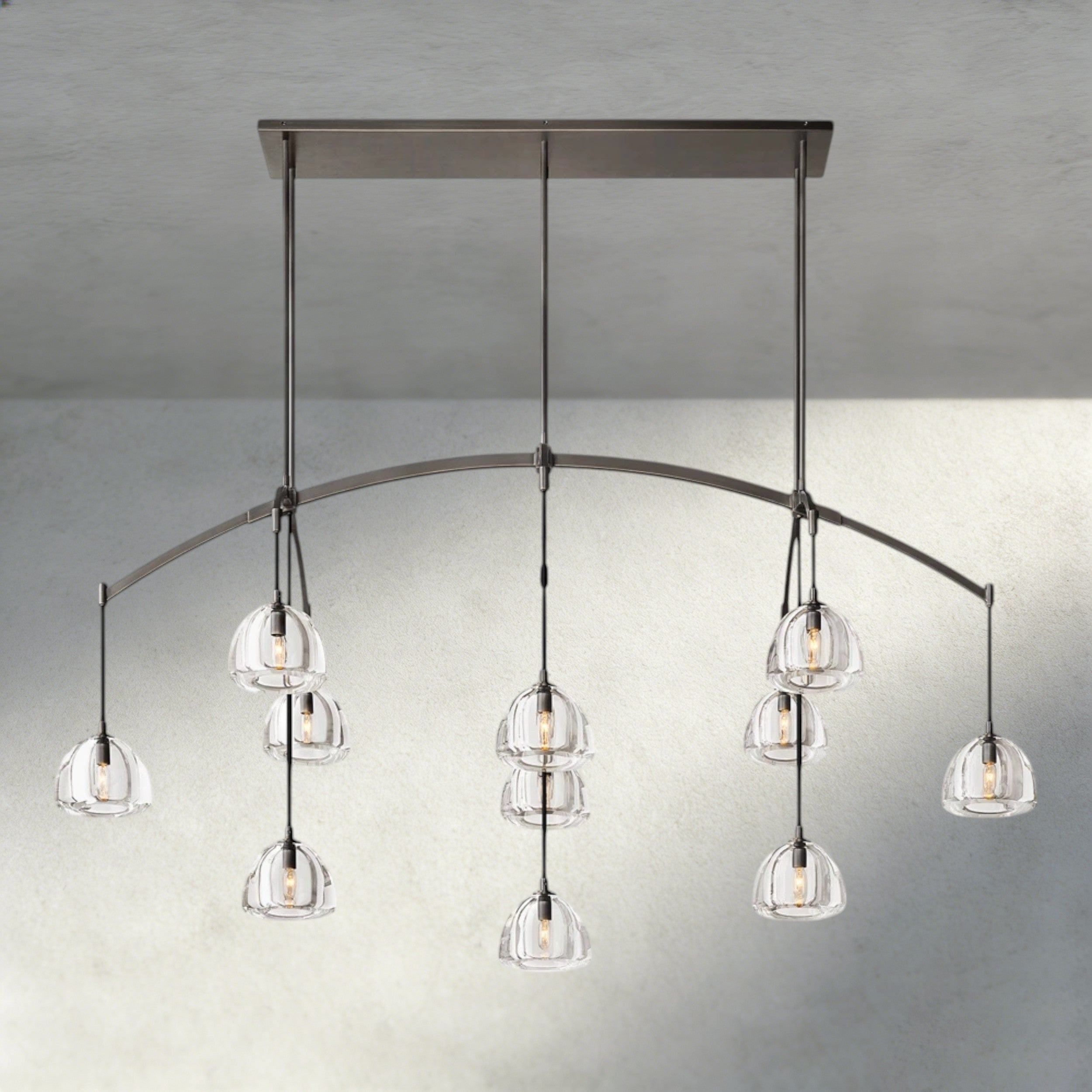 Hemisphere Linear Chandelier 54", 72"-chandelier-Manorlights