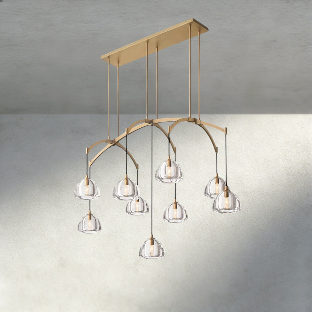 Hemisphere Linear Chandelier 54", 72"-chandelier-Manorlights