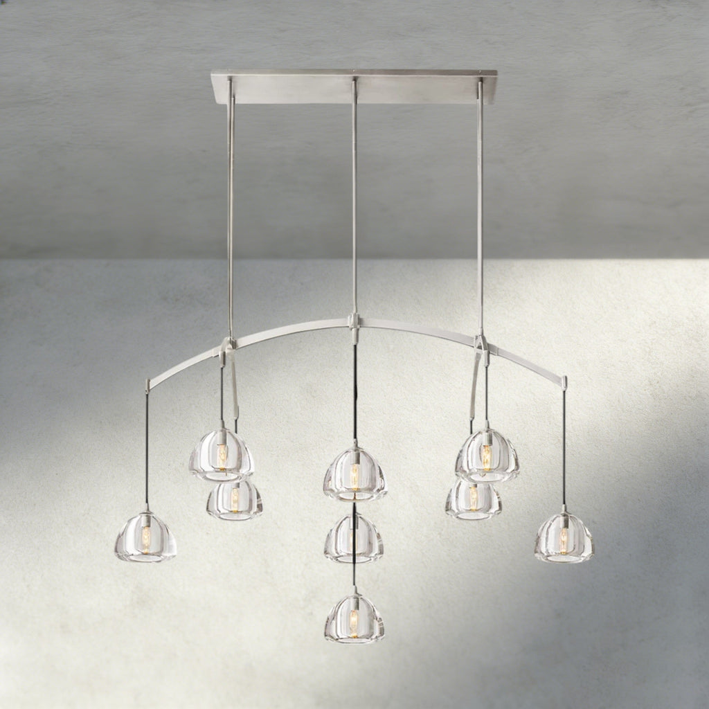 Hemisphere Linear Chandelier 54", 72"-chandelier-Manorlights