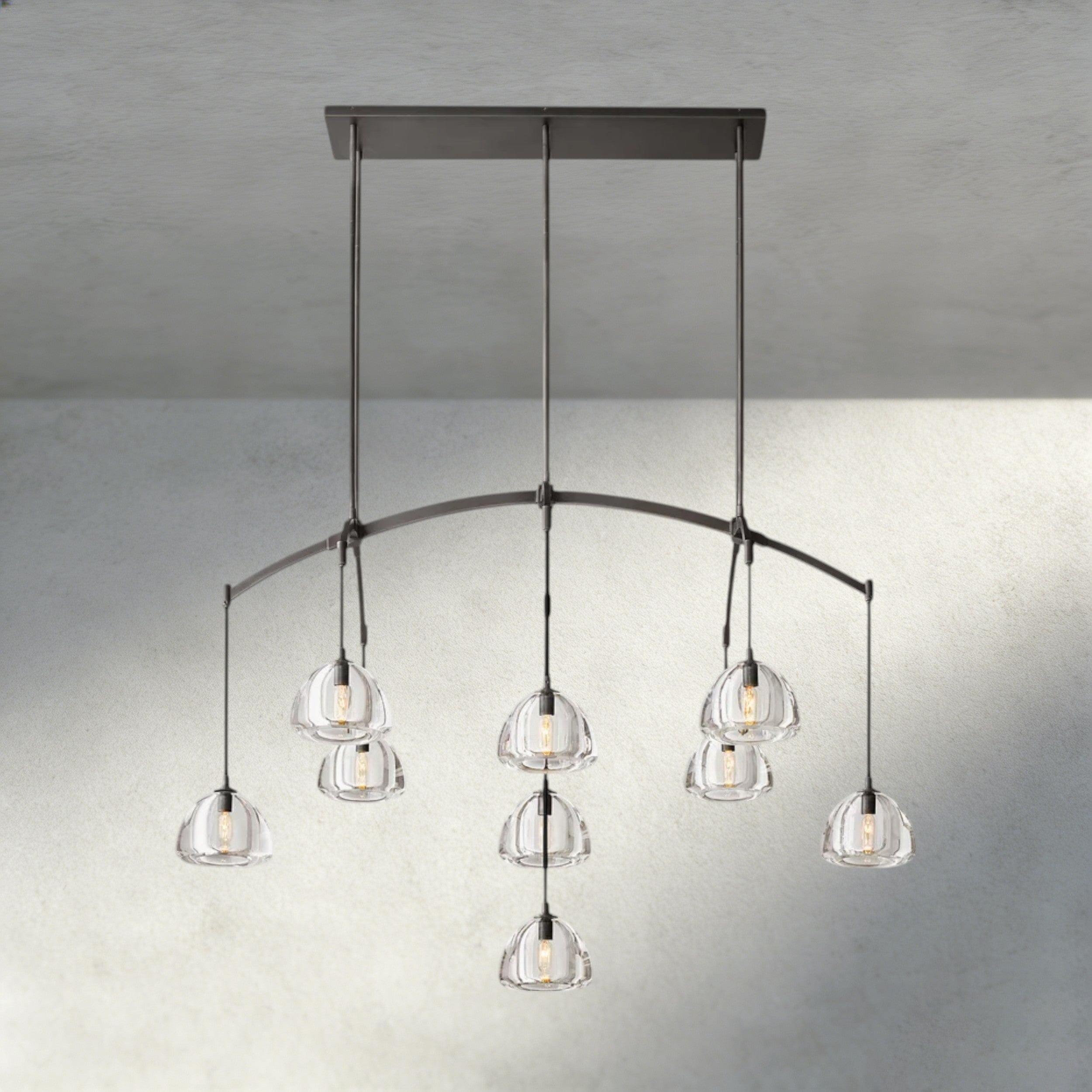 Hemisphere Linear Chandelier 54", 72"-chandelier-Manorlights