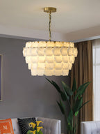 Elegant Hexa Cloud Alabaster Pendant Light-Chandelier-Manorlights