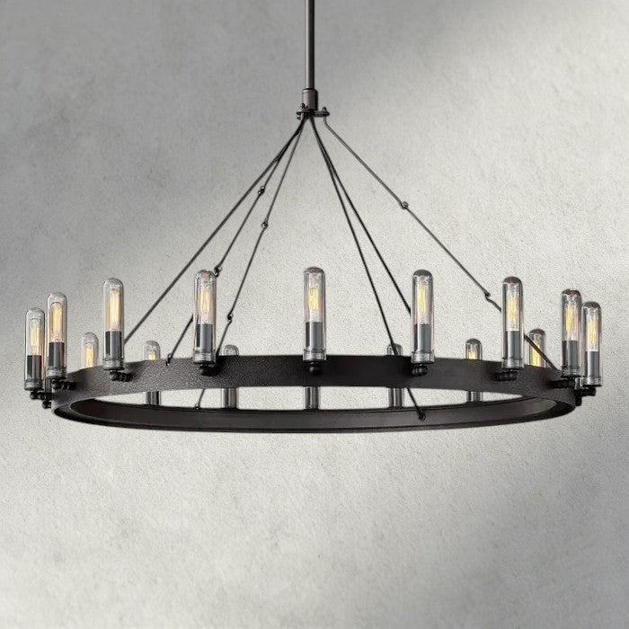 Camino Round Outdoor Chandelier 39“D 51"D