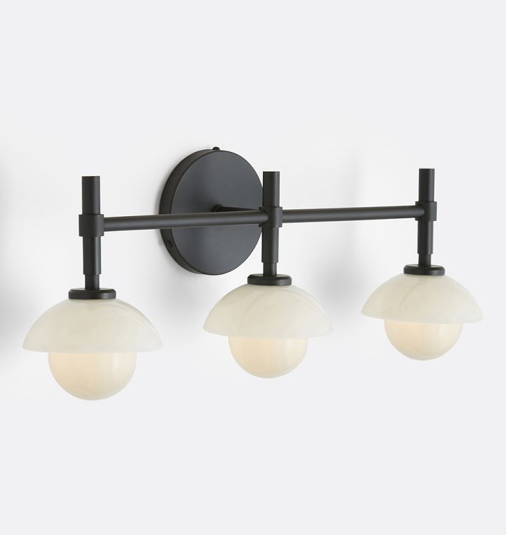 Alabaster Shade Greenwich Triple Wall Sconce-Manorlights