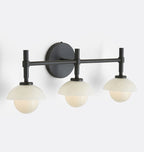 Alabaster Shade Greenwich Triple Wall Sconce-Manorlights