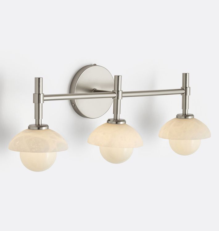 Alabaster Shade Greenwich Triple Wall Sconce-Manorlights