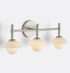 Alabaster Shade Greenwich Triple Wall Sconce-Manorlights