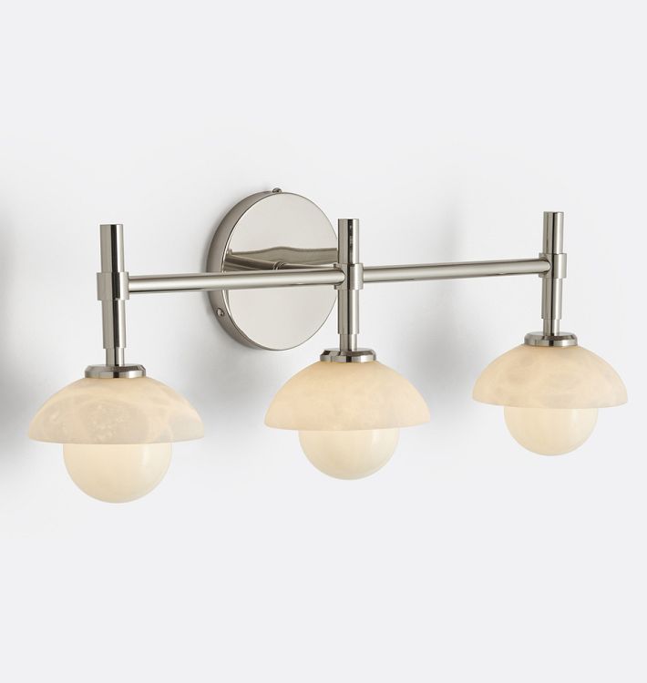 Alabaster Shade Greenwich Triple Wall Sconce-Manorlights