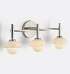 Alabaster Shade Greenwich Triple Wall Sconce-Manorlights