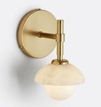 Alabaster Shade Greenwich Wall Sconce-Manorlights