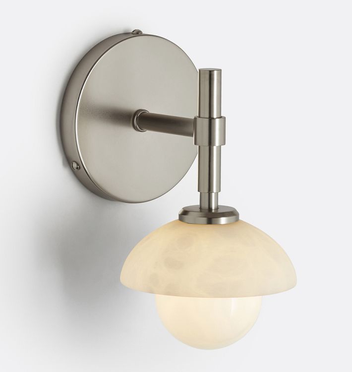 Alabaster Shade Greenwich Wall Sconce-Manorlights