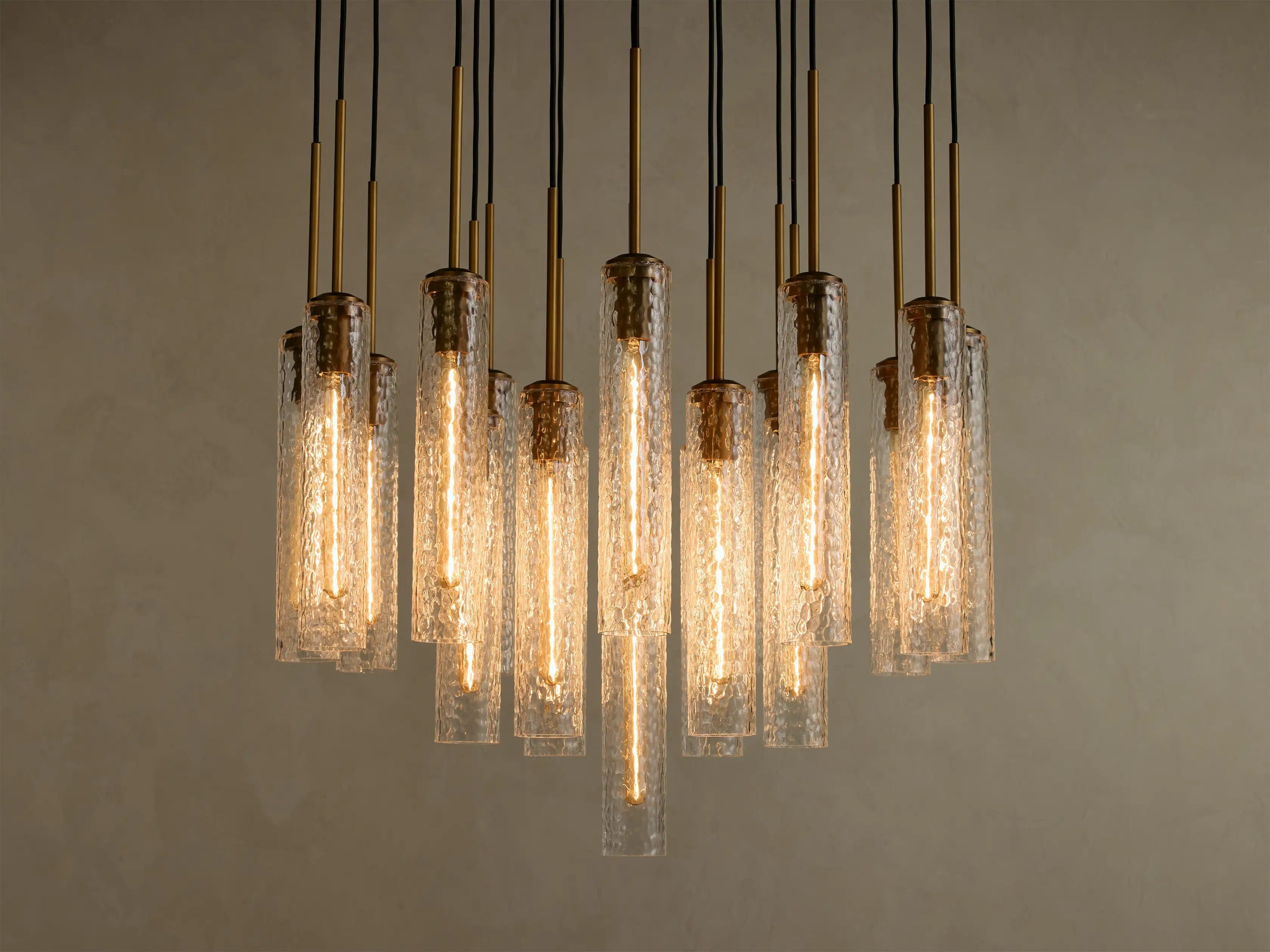 Colleena Hammered Glass Round Chandelier