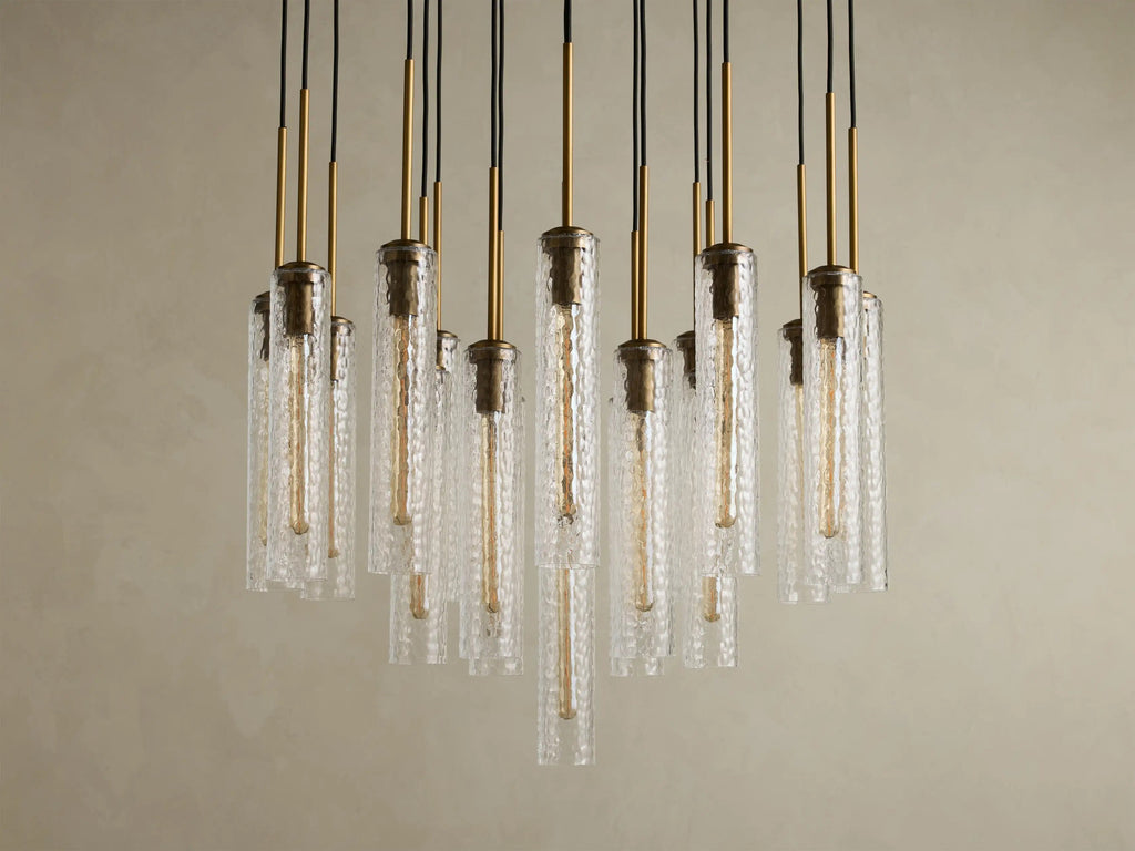 Colleena Hammered Glass Round Chandelier