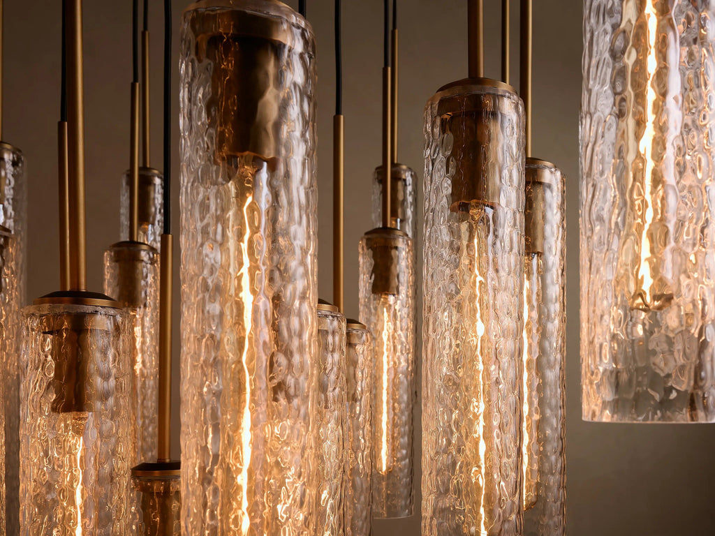 Colleena Hammered Glass Round Chandelier
