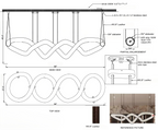 Streamlined Chandelier for Dining Rooms with Alabaster Curves