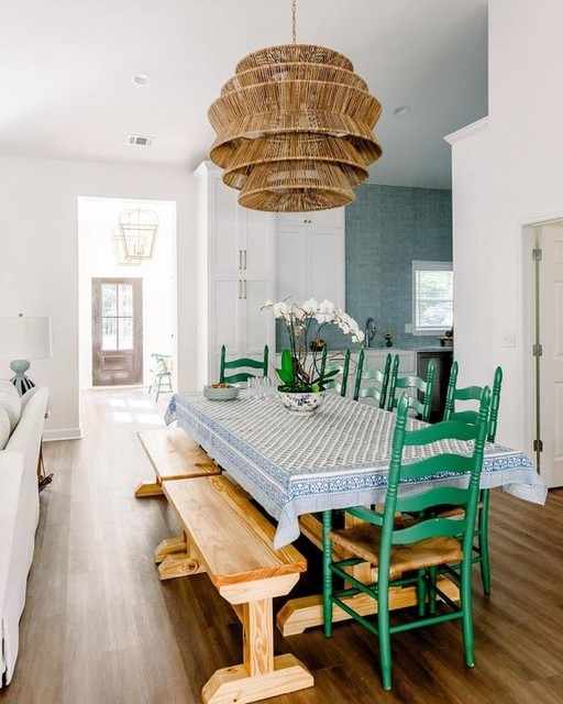 Antigua Drum Rattan Chandelier-Chandelier-Manorlights