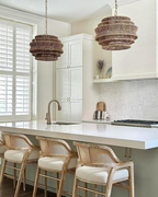 Antigua Drum Rattan Chandelier-Chandelier-Manorlights