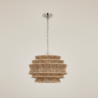 Antigua Drum Rattan Chandelier-Chandelier-Manorlights