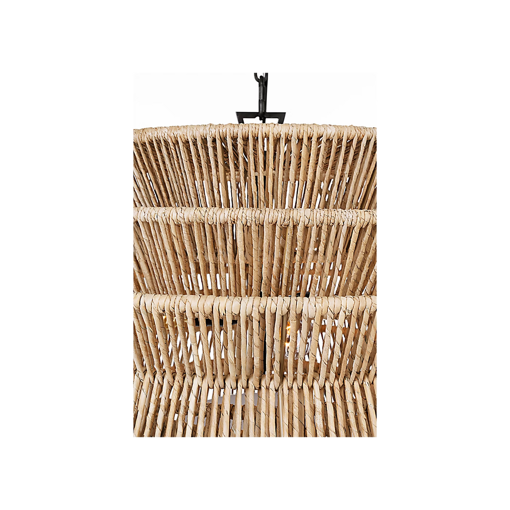 Antigua Drum Rattan Chandelier-Chandelier-Manorlights