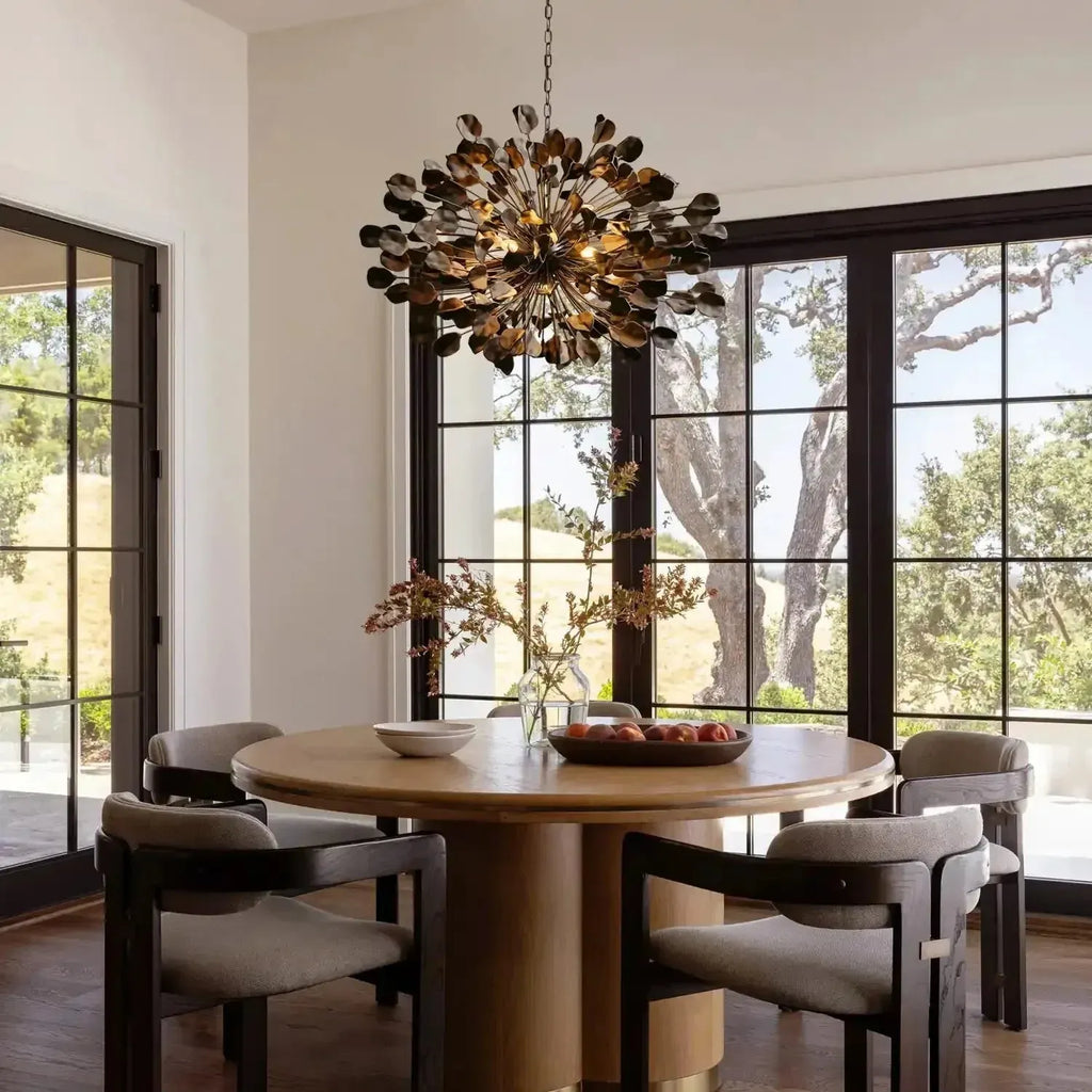 Lunaria Ceramic Leaves Chandelier 42''D-Chandelier-Manorlights