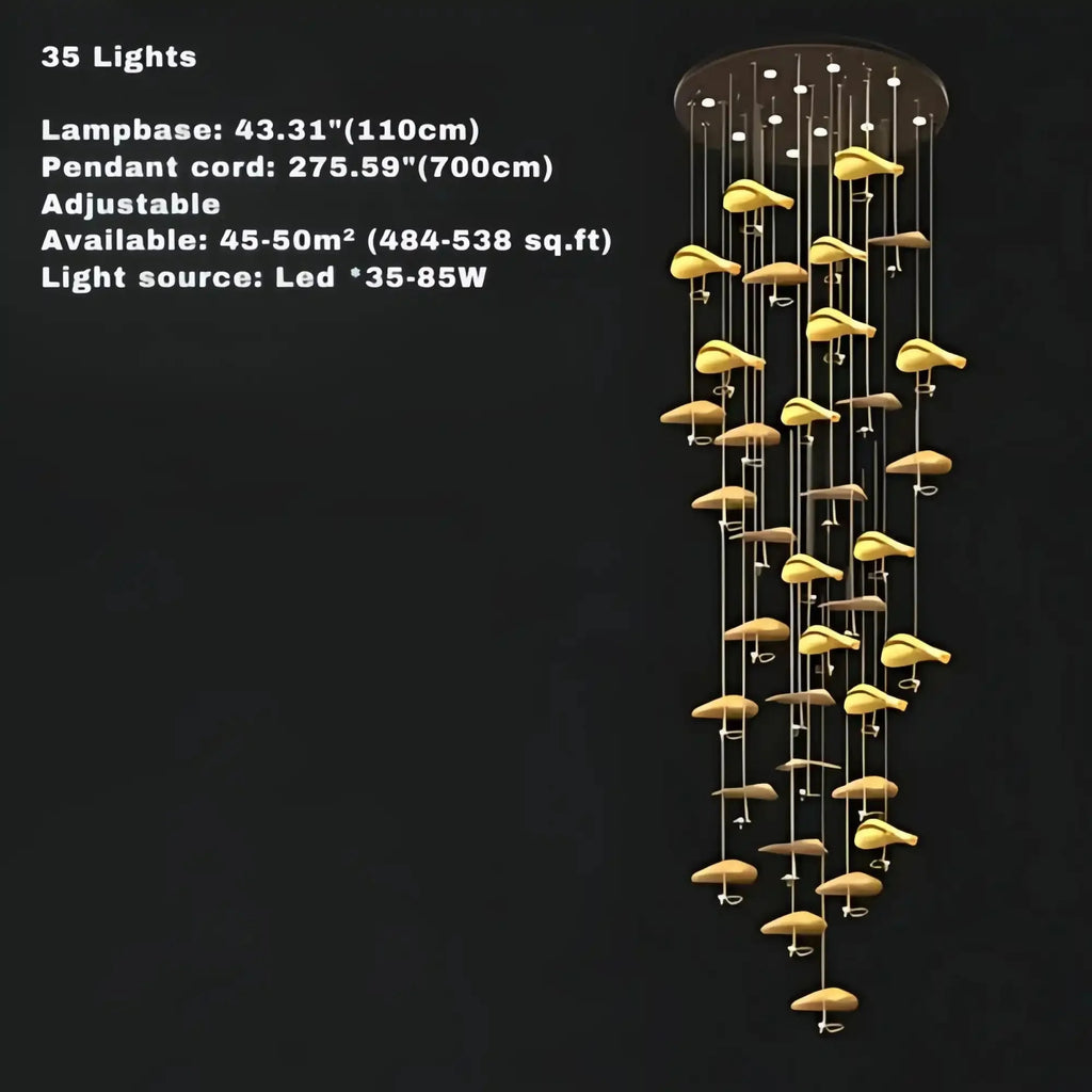 Jenissa Vintage Crystal Staircase Chandelier High Ceiling Luxury Lighting - 3 - LightGoldWarm LightManorlights