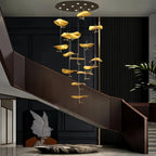 Jenissa Vintage Crystal Staircase Chandelier High Ceiling Luxury Lighting - 15 - LightGoldWarm LightManorlights