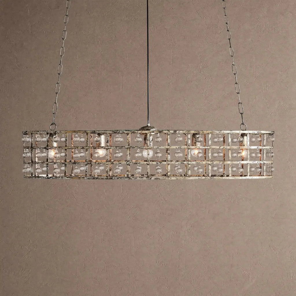 La Caged 5-Light Oval Chandelier - Silver ClayBlushlighting