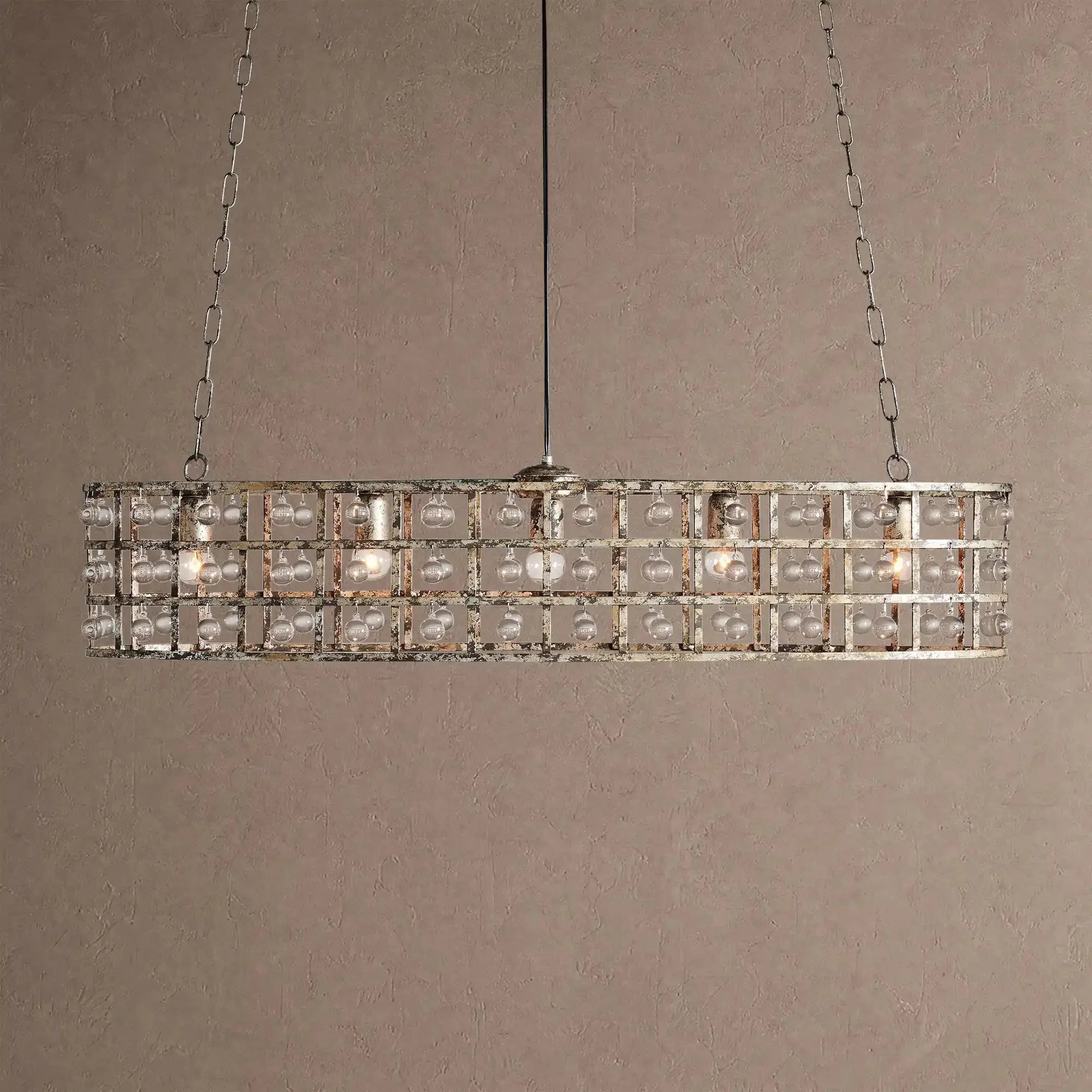 La Caged 5-Light Oval Chandelier - Silver ClayBlushlighting