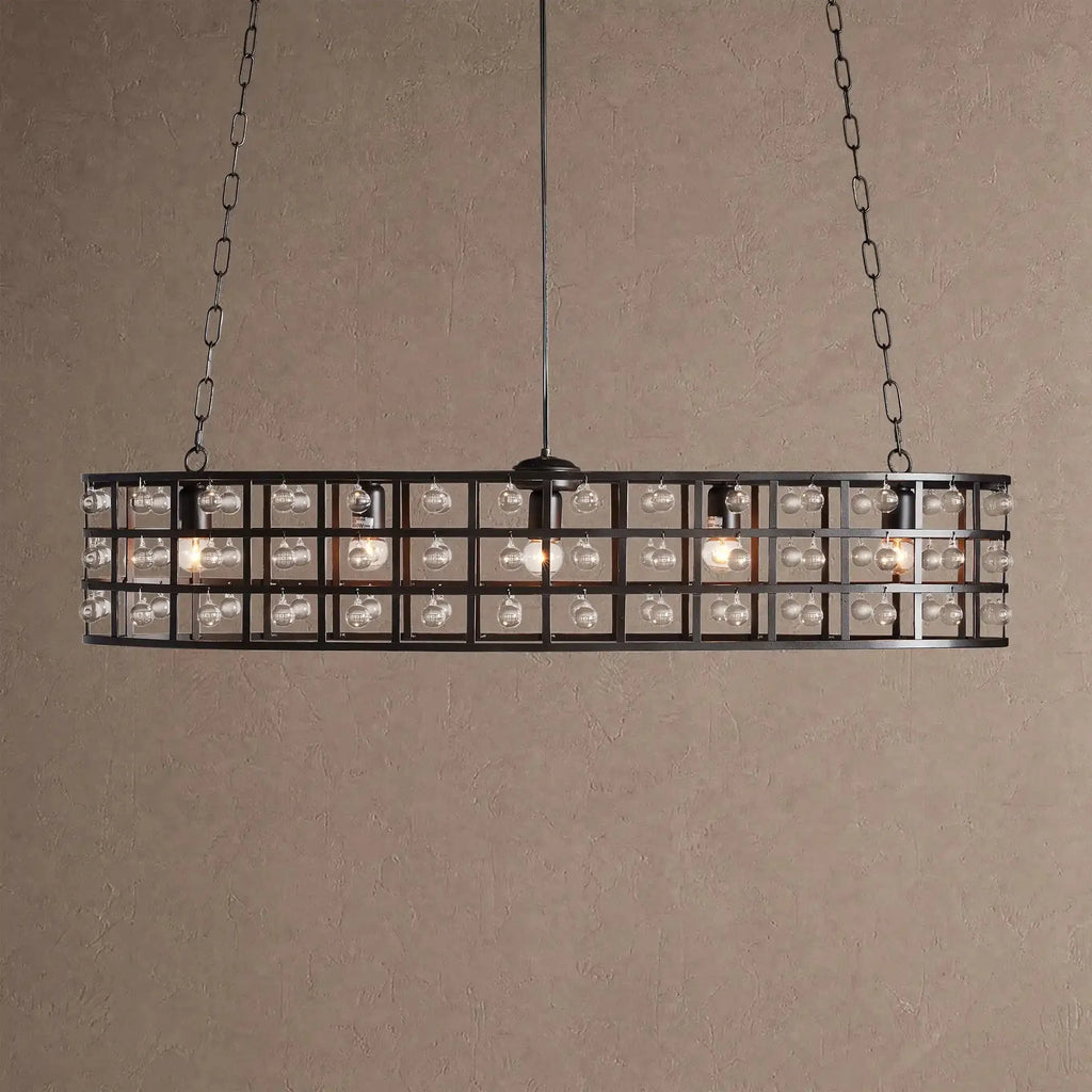 La Caged 5-Light Oval Chandelier - Silver ClayBlushlighting
