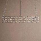 La Caged Rectangular Chandelier 7-Light - Silver ClayBlushlighting