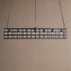 La Caged Rectangular Chandelier 7-Light - BlackBlushlighting